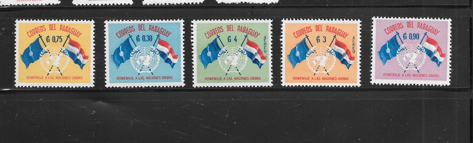 PARAGUAY SC#569-71,C272-3 1960 FLAGS MNH XF OLD MINT PICTORIAL TOPICAL STAMP SET