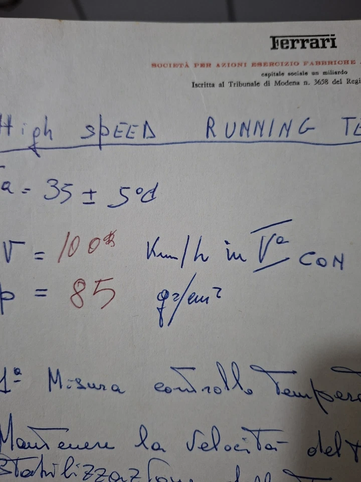 Ferrari Documentazione Tecnica Ingegneri, Non Rara Ma Unica - Immagine 3 di 4