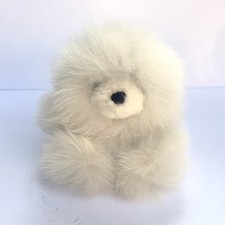 Alpaca Fur Teddy Bear Plush Fluffy Stuffed Animal Creamy White 5" super soft