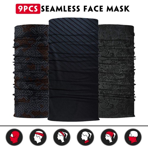 Neck Gaiter Mask for Men Women, Seamless Bandana Rave Face Cover Mask, Magic ... - Picture 4 of 6