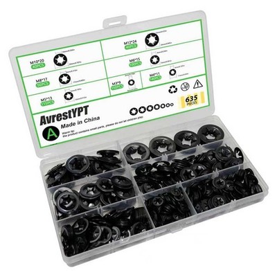 635PCS Internal Tooth Star Lock Washers, M3 M4 M5 M6 M8 M10 M12 Quick Speed L...