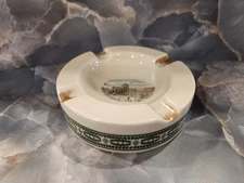 Rare Vintage Ceramic Roma-San Pietro Souvenir Ashtray Roughly 3.5 “ Gold