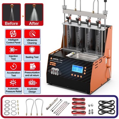 ANCEL JC400 Fuel Injector Cleaning Machine Ultrasonic Tester for GDI Piezo EFI