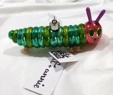 KAT + ANNIE GLASS ORNAMENT HUNGRY CATERPILLAR
