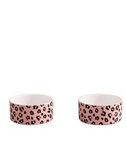 Juicy Couture "Give Me Treats" Ceramic Pet Bowl Set - Pink