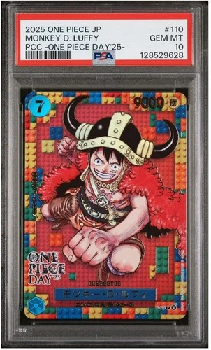 2025 ONE PIECE JPN PREM CARD COLL ONE PIECE DAY 25 #110 MONKEY D. LUFFY PSA 10