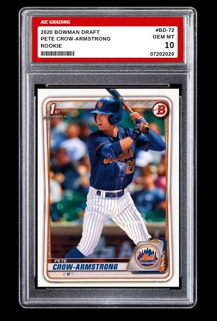 2020 1st Bowman Draft Pete Crow-Armstrong Rookie #BD-72 Mets Graded 10