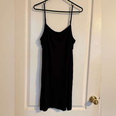 Avec Les Filles Classic Black Mini Slip Dress XL Basic Party Club Travel Beach