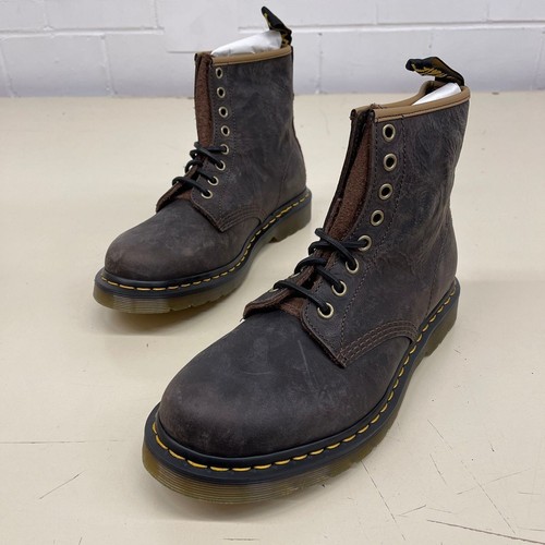 DR. MARTENS 1460 Antique Pull Up Long Napped Suede Boots Men's Size 8 - Picture 3 of 15