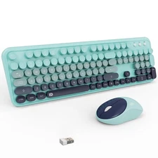 Wireless Keyboard and Mouse Combo with Switch Button- 2.4GHz Cordless Typewri...
