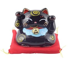 Keramik Spardose Kleine Glückskatze schwarz Sparkatze