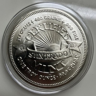 Vintage World Trade Unit Silverado Mint 1 Troy Oz Silver Round 999