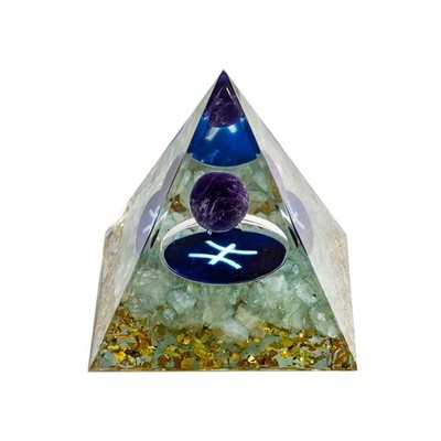 OrgonKristallpyramide mit 12 Sternzeichen, natürliche AmethystKristallkugel f...