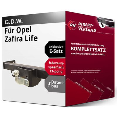 Für Zafira Life K0 (G.D.W.) Anhängerkupplung starr + E-Satz 13pol spezifisch neu