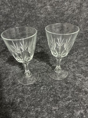 2 Luminarc Wine Glasses Cristal d'Arques Durand Diamant Claret France 6'' X 3 