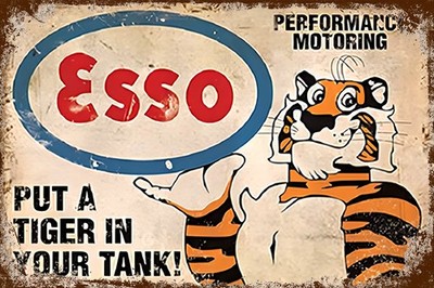 Blechschild ESSO 30 x 20 cm Metallschild Vintage Retro Car Auto Garage (047390)
