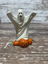 Byron Molds Ceramic Halloween Ghost Figure Pumpkins Jack O Lantern Vintage