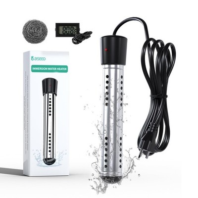 BSEED Immersion Water Heater Electric, 2000W Fast Heating Portable Black 