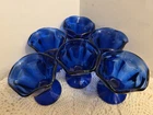 Cobalt BLUE Sundae Glasses Set 6 By ANCHOR HOCKING VTG