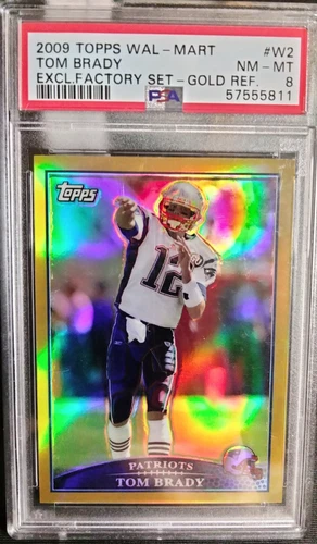 2009 Topps Tom Brady Exclusive Factory Set Chrome Gold Refractor #W2 NM-MT PSA 8