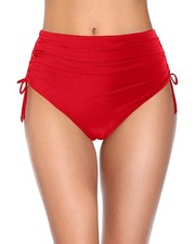 Women High Waisted Bikini Bottoms Swim Briefs Beach Shorts Drawstring Swimwear