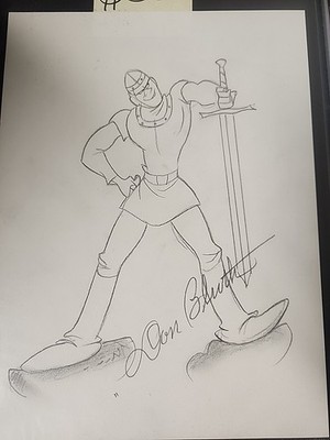 Don Bluth Signed Dragons Lair Sketch