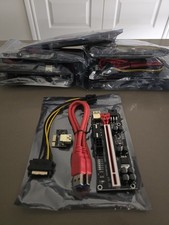 8 Pack PCI-E 16X to 1X GPU VER010S Plus Riser (Dual-6pin / MOLEX) with LED