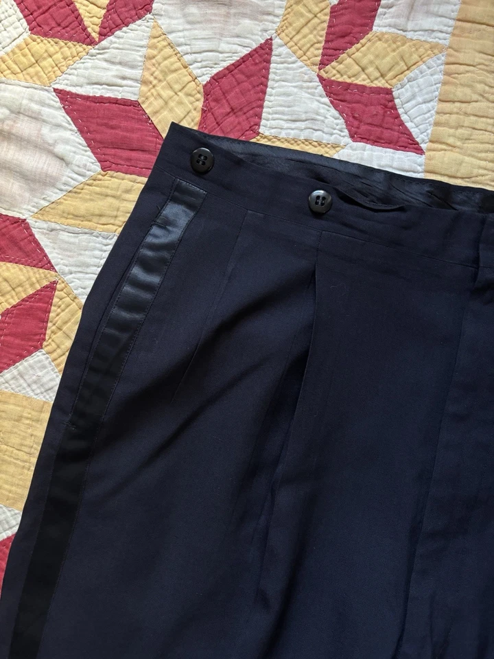 Pantalones de vestir esmoquin vintage años 50 60 38x29" costura lateral formal Foto 3 de 4