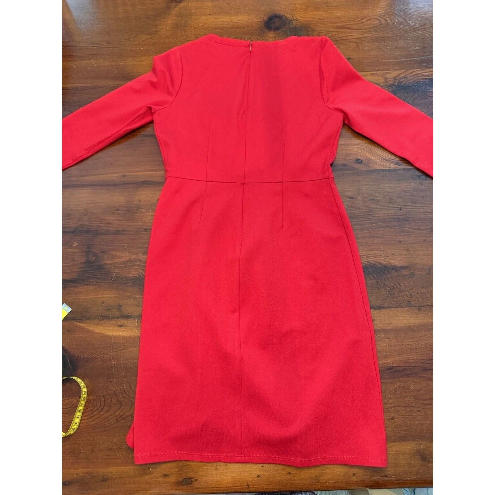 VETEMENTS Jude Connally Mini Abito Donna Rosso Elasticizzato Taglia XS Maniche a 3 4