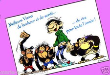 CARTE postale GASTON LAGAFFE Bonne année Humour !
