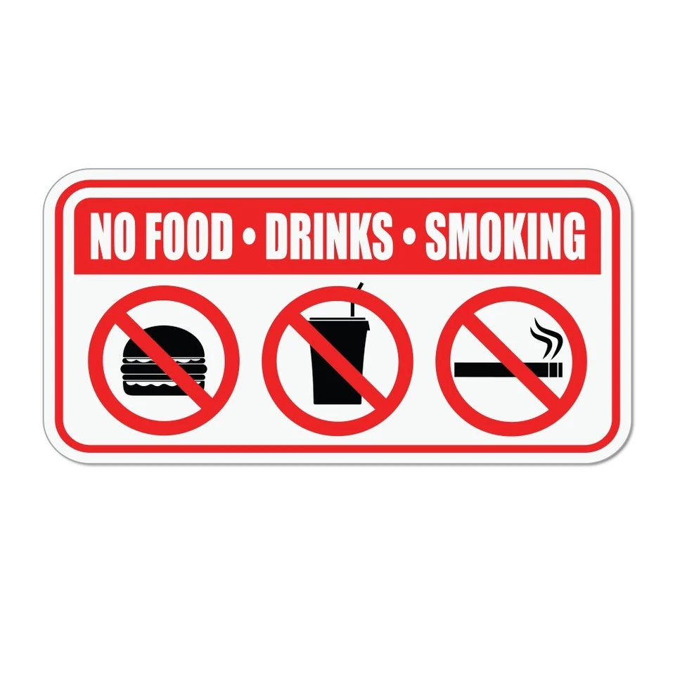 2x No fumar beber comer pegatina vehículo autobús furgoneta comida ventana 3M vinilo calcomanía Foto 2 de 2