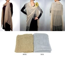 Scarf - Shawl / Wrap : Net Metallic Ruana Shawl - SF-NMRU