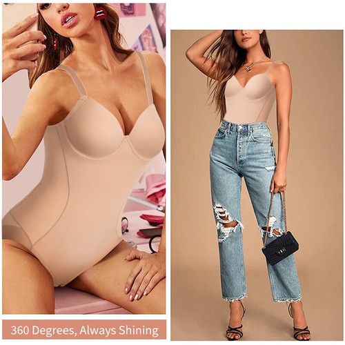 Women Compression Postpartum Shapewear Slimming Full Body Shaper BodySuit Girdle - Picture 7 of 35