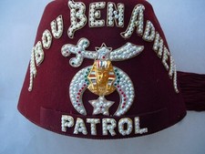 Vintage Masonic Patrol Shriner's Fez Wool Hat Tassel Uniform Men Sz