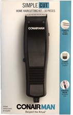 Brand New In Box Conair Man Simple Cut 10 Piece Home Haircutting Kit Clippers