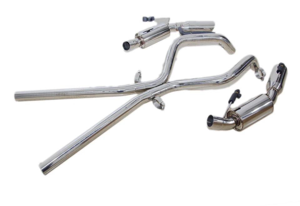 Fit Ford Mustang05-10 GT/07-10Shelby GT500 V8 Dual 4"Tip Muffler Catback Exhaust - Image 4 of 4