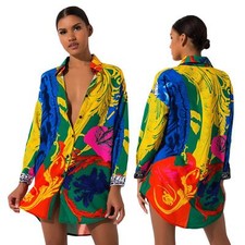 Designer Dresses Colorful Painted One Piece