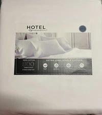 Hotel Signature Sateen 800 TC  Cotton Queen Sheet Set 6 piece White