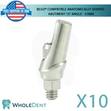 10 BEGO® Compatible Anatomically Shaped Abtment 15° Angle 57889 Titanium Dental