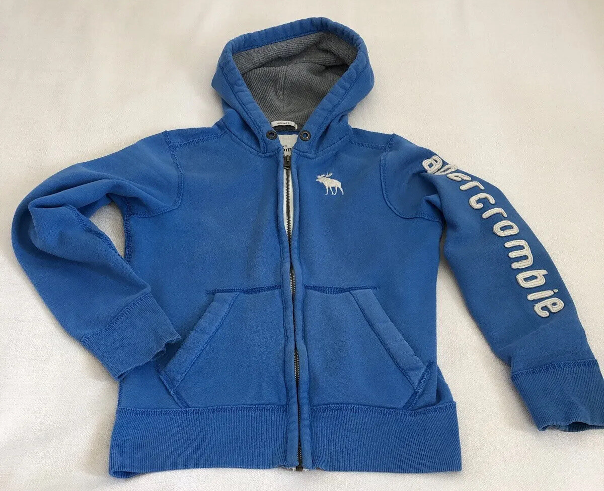 Abercrombie And Fitch Zip Up Hoodie Blue Size Medium Kids UK