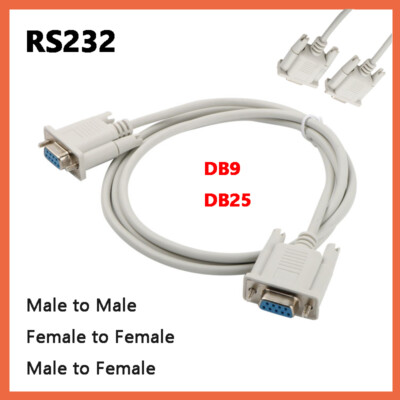 RS232-Kabel seriell DSub 9 Stecker an DSub 9 Buchse 2m Kabel 9-polig DB9 DB25