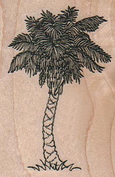Palm Tree Rubber Stamp for Tropical Nature and Desert Themes Palm Tree Rubber Stamp for Tropical Nature and Desert Themes