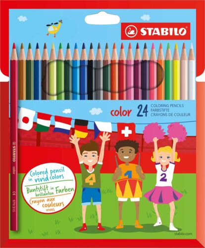 Colouring Pencil - STABILO color - Wallet of 24 - Assorted Colours Incl 4 Neon A - Photo 1/4