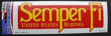 Marine Corps Bumper Sticker Semper fi made in the USA 9.5 x 3.25 inches