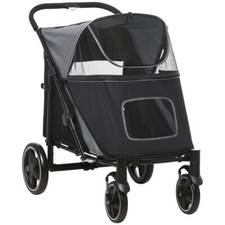 Foldable Doggy Stroller,Pet Stroller with Storage, Big Dog Walking Stroller