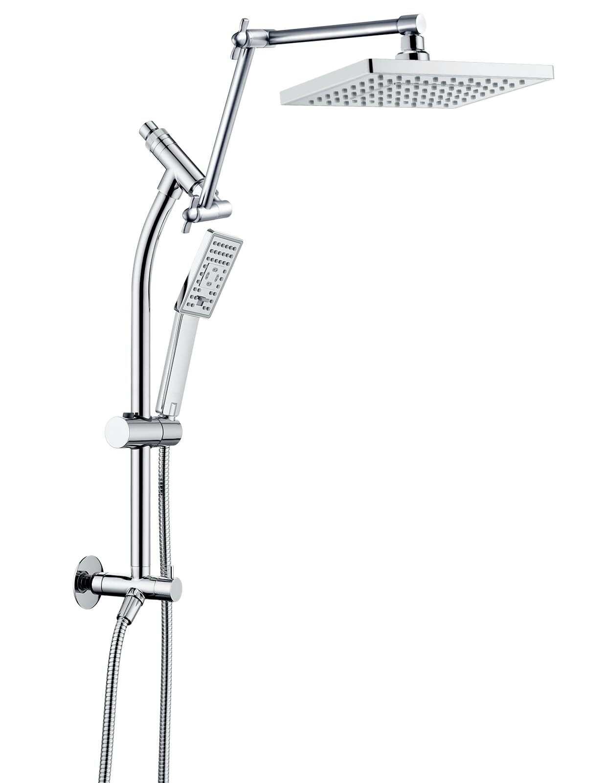 BRIGHT SHOWERS Rain Shower Heads System, Rainfall Shower Head with Handheld S...