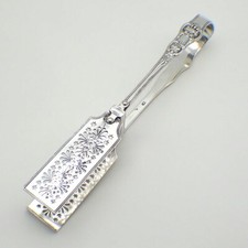 Kings Asparagus Serving Tongs Sterling Silver London 1827 William Chawner II