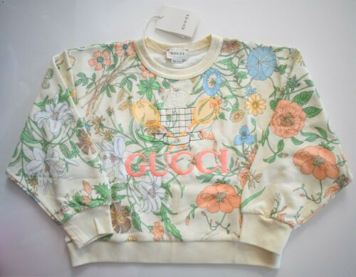 pauze Geheim Wrok 🆕️ Authentic GUCCI KIDS FLORAL Printed TENNIS Sweatshirt Jumper Pullover 8  | eBay