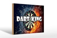 Holzschild Spruch 30X20 Cm Darts Dart King Holz Wanddeko Deko Schild Wooden Sign