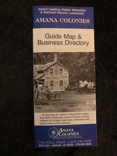 Amana Colonies Guide Map In Business Directory Travel Brochure Iowa | eBay
